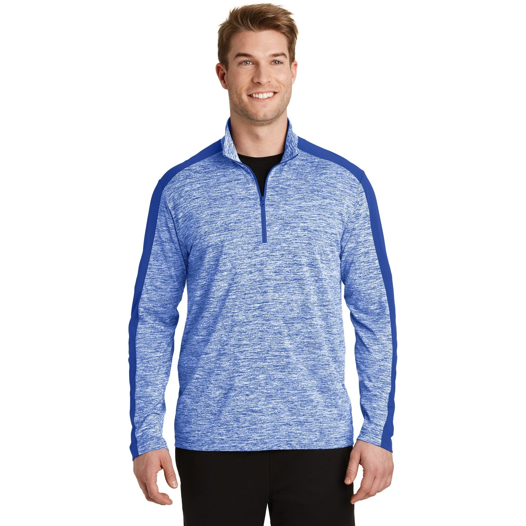 Sport-Tek-Sport-Tek® PosiCharge® Electric Heather Colorblock 1/4-Zip Pullover. ST397-MedTech-5